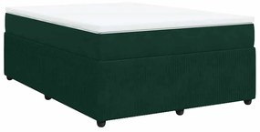3285641 vidaXL Боксспринг легло с матрак, зелена, 140x190 см, кадифе