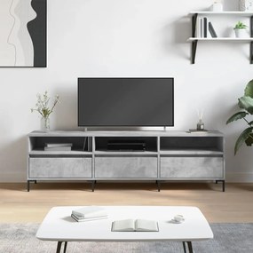 831288 vidaXL ТВ шкаф, бетонно сиво, 150x30x44,5 см, инженерно дърво