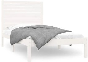 3104594 vidaXL Рамка за легло, бяла, дърво масив, 90х200 см