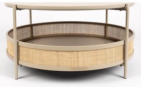 Кръгла масичка за кафе в бежов и естествен цвят ø 80 cm Makoto – White Label