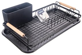 Черна метална тавичка за оттичане 43x28,5 cm Radka – Orion