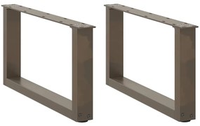 4013147 vidaXL Крака за масичка за кафе, U-образни, 2 бр., естествена стомана, 70 x (30-31) см, стомана