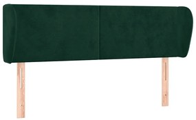 3116915 vidaXL Горна табла за легло с уши, тъмнозелена, 147x23x78/88см, кадифе