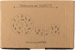 Глинен детски комплект за хранене 3 бр. Sweets – Bloomingville Mini