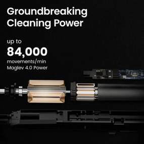 Електрическа четка за зъби Oclean X Ultra 20, AI гласов асистент, 84000 об/мин, Wi-Fi, Bluetooth, Touch screen, До 40 дни автономност, Черен