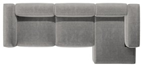 Светлосив ъглов диван от рипсено кадифе (десен ъгъл) Bergano – Cosmopolitan Design