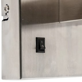 Интелигентна стенна лампа стомана с абажур кремаво бял с Wifi P45 - Бергамо