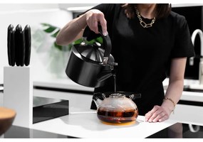 Черен чайник с бутало , 1,5 л Diamante - Vialli Design