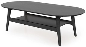 Черна масичка за кафе от дъб 60x130 cm Curved – Woodman