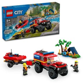 Playset Lego 60412 4x4 Fire Engine with Rescue Boat