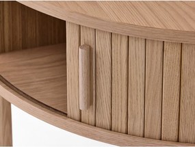 Кръгла масичка за кафе от декор от дъб в светло естествен цвят ø 85 cm Meta – Unique Furniture