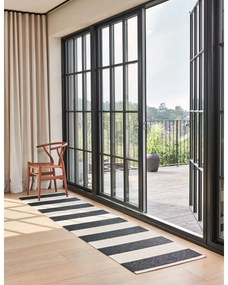 Черно-бяла пътека за открито и закрито 70x225 cm Bob Black Vanilla – Pappelina