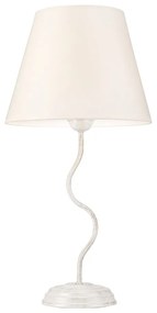 Бяла настолна лампа с текстилен абажур, височина 52 cm Fabrizio - LAMKUR