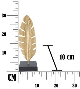 Декоративен свещник в златист цвят Feather, височина 34 cm Glam - Mauro Ferretti