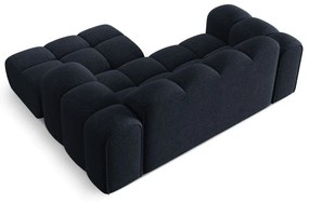 Тъмносин шенилов ъглов диван (десен ъгъл) Treno – Cosmopolitan Design