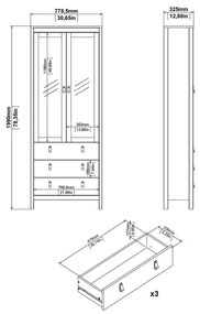 Черна витрина 78x199 cm Madrid – Tvilum