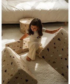 Светлокафяв детски стол от букле и шенил Terrazzo Moon – Wigiwama