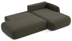 Кафяв сгъваем ъглов диван (десен ъгъл) Hale – Makamii