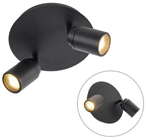 Интелигентен модерен прожектор черен с GU10 2-светлина IP44 - Ducha