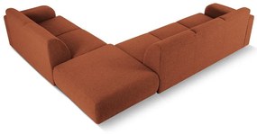 Кафяв ъглов диван от плат букле (десен ъгъл) Molino - Micadoni Home