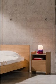 Червена/лилава настолна лампа от масивна дървесина със стъклен абажур (височина 24 cm) Otem – noo.ma