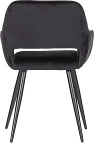 Черни тапицирани трапезни столове в комплект с подлакътници 2 бр. Jelle – WOOOD