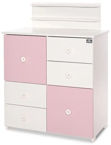 LORELLI Classic Шкаф с повивалник БЯЛО/ ORCHID PINK