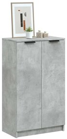 811443 vidaXL Шкаф за обувки, бетонно сив, 59x35x100,5 см, инженерно дърво