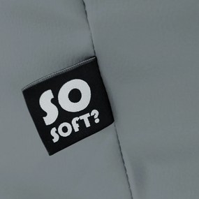 Тъмносин детски пуф от изкуствена кожа Lull M – So Soft?