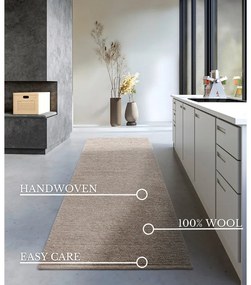 Светлокафява ръчно изработена вълнена пътека 80x200 cm Francois – Villeroy&amp;Boch
