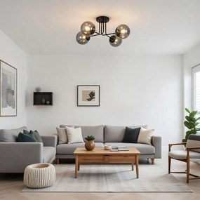 Плафон ЛЕО, черен/сив, 4xE27