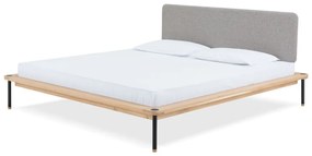 Двойно легло от дъбова дървесина Nero, 160 x 200 cm Fina - Gazzda
