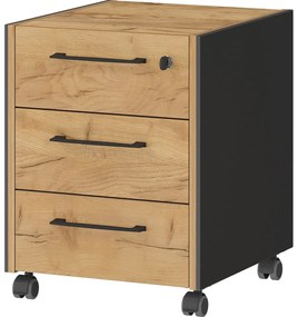 Шкафче от декор от дъб в антрацитен и естествен цвят 42x54x49 cm Podium – Germania