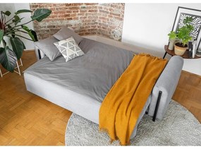 Сив сгъваем/с място за съхранение диван от рипсено кадифе 244 cm Arcadova – ELTAP