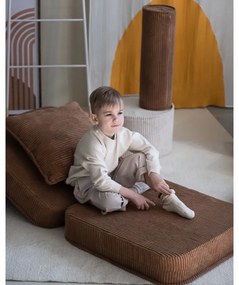 Кафяв детски стол от рипсено кадифе Flip – Wigiwama