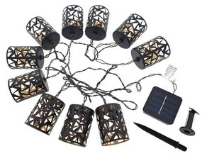 LED соларен гирлянд 10xE12/3,65м IP44 топла бяла светлина