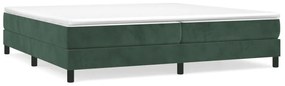 3120793 vidaXL Рамка за легло с пружини, тъмнозелена, 200x200 см, кадифе