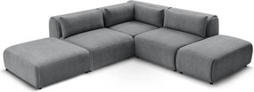 Сив ъглов диван (променлив) Jeanne - Bobochic Paris