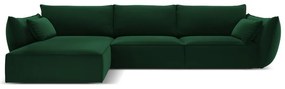 Тъмнозелен кадифен ъглов диван (ляв ъгъл) Vanda – Mazzini Sofas