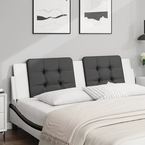 374879 vidaXL Мека табла за легло Zadar, черна и бяла, 180 см, изкуствена кожа