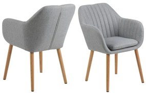 Светлосив трапезен стол Emilia - Actona