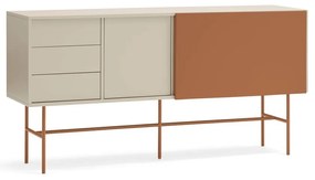 Нисък скрин с плъзгащи се врати в светлосиво-тухлено 180x91 cm Nube - Teulat