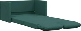353968 vidaXL Подов разтегателен диван 2-в-1 тъмнозелен 112x174x55 см текстил
