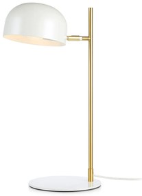 Бяла настолна лампа със стойка от мед Pose - Markslöjd