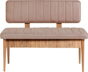 Двуместен диван - Alden TopMebel меламинов пейка - бежов кадифе 110x40x85cm