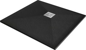 Mexen Stone+ квадратен композитен душ 90 x 90 cm, черен - 44709090