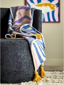 Синьо одеяло със смес от памук 130x160 cm Arlie – Bloomingville