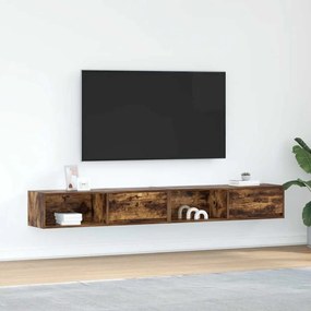 861481 vidaXL ТВ шкафове 2 бр Опушен дъб 100x31x25,5 см инженерно дърво