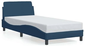 373111 vidaXL Рамка за легло с табла Dover, синя, 90x200 см, плат