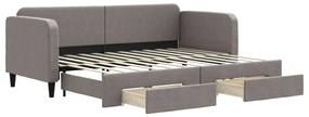 3196850 vidaXL Канапе с походно легло и матрак таупе 80x200 см плат